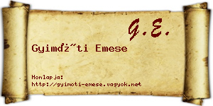 Gyimóti Emese névjegykártya